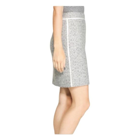 White House Black Market Tweed Pencil Skirt White Grey Wool Blend Mini 12 - Picture 2 of 12